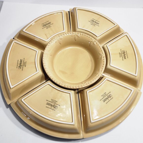 RARE Signature Sorrento Wheat Gold 8 Piece Lazy Susan - Picture 10 of 13